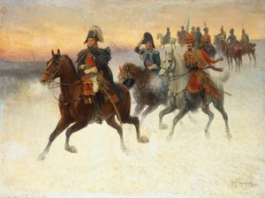 Le maréchal Ney et Napoléon et leurs troupes pendant la campagne de Russie - Jan van Chelminski