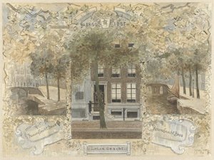 Maison sur le Leliegracht, flanquée des ponts sur le Prinsengracht et le Keizersgracht - Jan van Essen