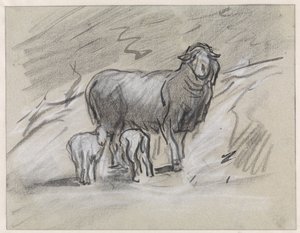 Mouton avec deux agneaux