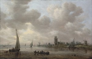 Vue sur la Meuse et Dordrecht au-delà - Jan van Goyen