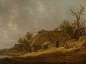 Ferme délabrée avec des paysans - Jan van Goyen