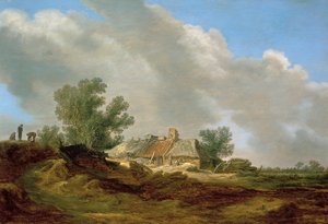 Paysage de dunes avec chalet et personnages - Jan van Goyen