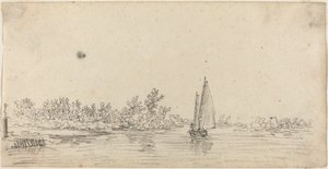 Voilier sur un estuaire - Jan van Goyen
