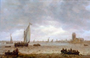 Estuaire de la Meuse, Dordrecht. - Jan van Goyen