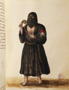 Confrérie des Pénitents, accompagnant le cortège funèbre des citoyens importants à la basilique Saint-Marc à Venise, Volume II, f 89