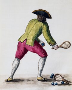 Homme jouant avec raquette et balles, du Livre illustré des costumes vénitiens, Italie - Jan van Grevenbroeck