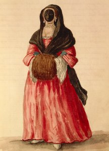 Moretta, masque vénitien, aquarelle de Giovanni Grevembroch, Italie - Jan van Grevenbroeck