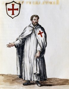 Chevalier templier, illustration des Costumes des Vénitiens de presque tous les âges, soigneusement collectés et peints au XVIIIe siècle, Giovanni di Grevembroch (1731-1807)