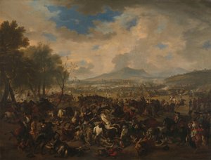La bataille de Ramillies entre les Français et les puissances alliées, 23 mai 1706 - Jan van Huchtenburg