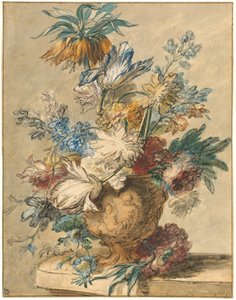 Bouquet de fleurs de printemps dans un vase en terre cuite - Jan van Huysum