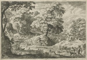 Chasse au cerf dans un marais - Jan van Londerseel