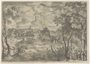 Paysage avec le Christ chassant un démon d