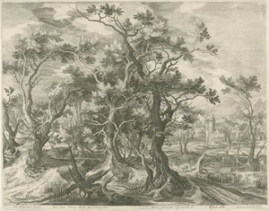 Paysage avec un prophète de Juda déchiré par un lion - Jan van Londerseel