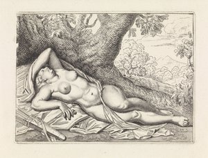 Diane endormie dans un paysage - Jan van Neck