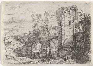 Pont de pierre sur une cascade