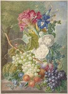 Nature morte avec fleurs et fruits
