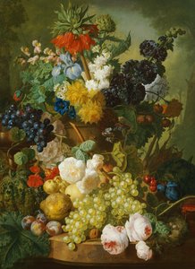 Nature morte de fleurs et de fruits - Jan van Os