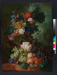 Vase de fleurs et fruits, avant 1808