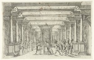 Un guerrier saluant une princesse - Jan van Ossenbeeck