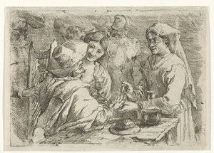 Voyante avec un client - Jan van Ossenbeeck