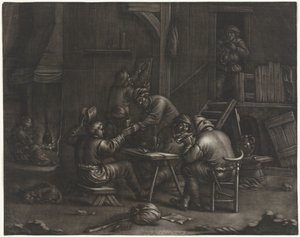 Auberge avec des hommes buvant