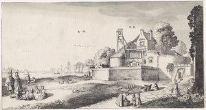 Champ de blanchiment devant un fort - Jan van de Velde (II)