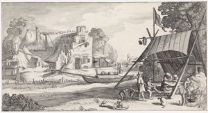 Figures sous une tente près d