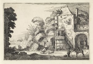 Auberge dans un paysage Amenissimae aliquot requculae (titre de la série) - Jan van de Velde (II)