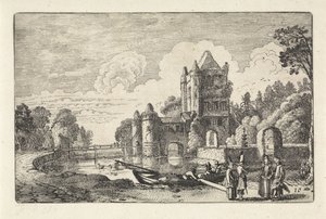 Paysage avec la porte d