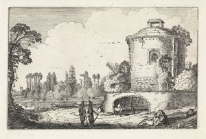 Paysage avec une tour ronde (Landschappen, Amenissimae aliquot requculae) - Jan van de Velde (II)