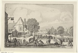 Jour de marché dans une ville