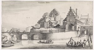 Porte de ville avec pont sur l