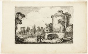 Paysage avec une tour ronde - Jan van de Velde II
