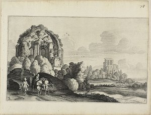 Voyageurs devant le temple de la Minerva Medica à Rome - Jan van de Velde II