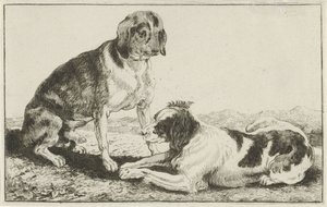 Deux chiens au repos - Jan van den Hecke