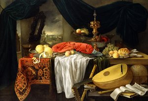 Nature morte avec un homard, des citrons et un luth, 1645