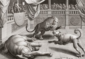 Alexandre le Grand regardant des animaux se battre, 16e siècle