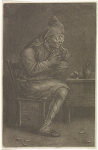 Homme allumant sa pipe - Jan van der Bruggen