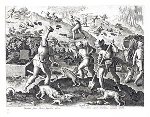 Creuser et capturer des blaireaux, illustration de 