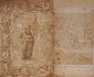 Dessin pour une tapisserie avec l