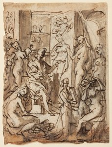 Recto : Zeuxis peignant Hélène ; Verso : Études de figures pour une illustration du huitième cercle, dixième bolgia de l