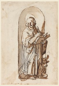 Saint Luc dans une niche - Jan van der Straet, called Stradanus