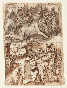 Page de carnet de croquis avec aveuglement du Cyclope