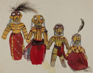 Groupe de poupées indiennes