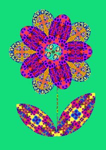 Découpe de fleur sur vert, 2020 - Jane Tattersfield