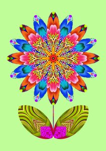 Découpe de fleur sur vert pâle - Jane Tattersfield