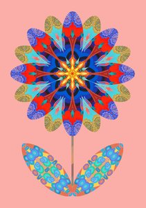 Découpe de fleur sur rose pâle, 2020 - Jane Tattersfield