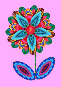 Découpe de fleur sur fond rose, 2020 - Jane Tattersfield