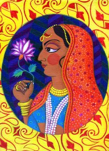 Maharani avec fleur blanche et rose, 2011