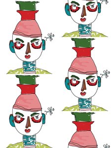 Visages en répétition, 2022 - Jane Willingale